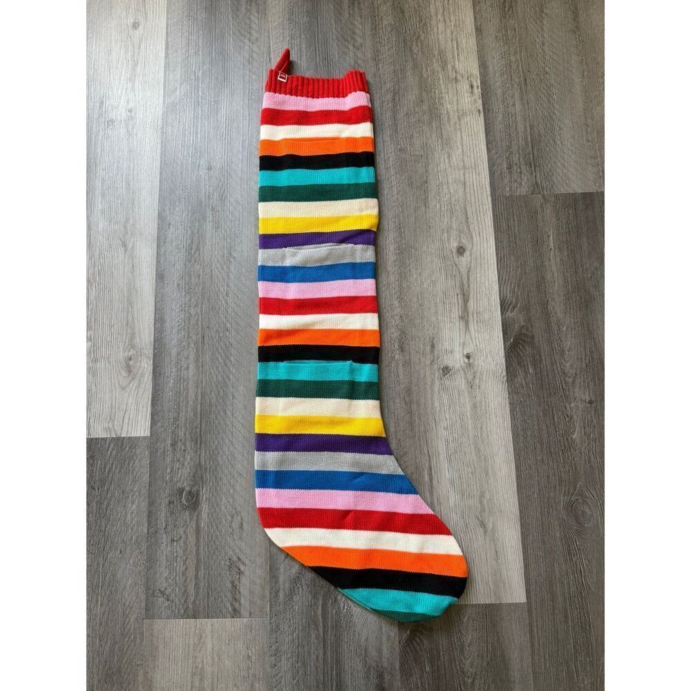LEGO Stripe Sweater Knit Christmas Stocking Color Block Unisex Huge